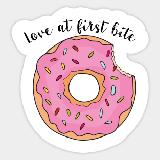 Love At First Bite- Tasty Funny Donut Sticker